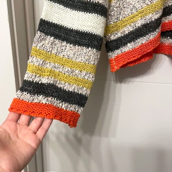 Mystree Multicolor Striped Drop-Shoulder Crewneck Sweater Size Small - Picture 6 of 14